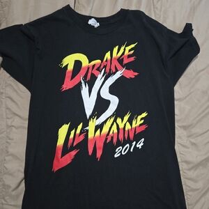 Drake vs Lil Wayne 2014 Men's Black T-Shirt